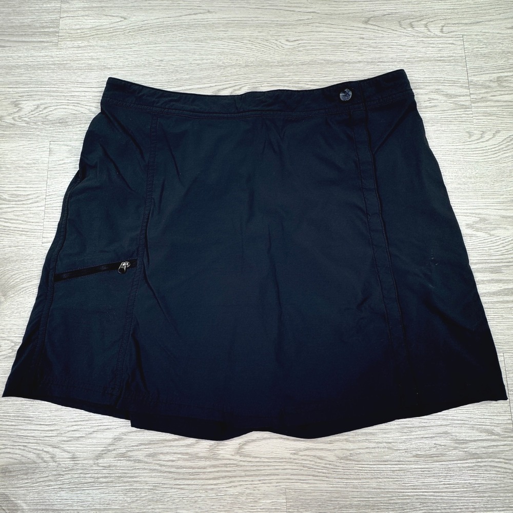 LL Bean Women's Skort Vista Trekking Hiking Black 12 Pockets Stretch